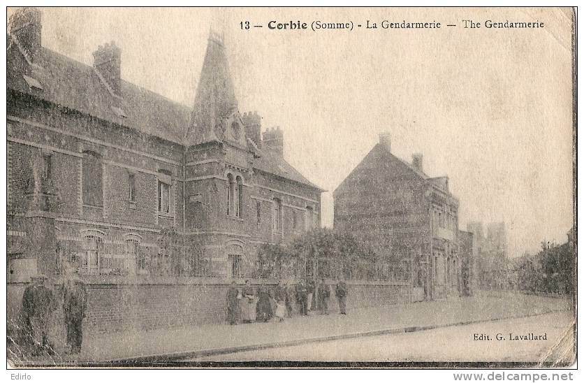 CORBIE  La Gendarmerie - Pli D'angle  1916 - Corbie