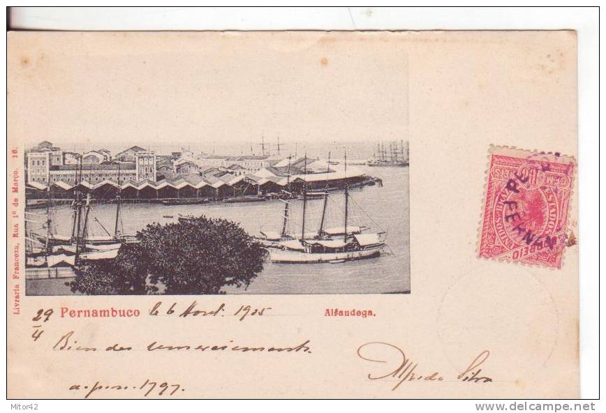 34te-Pernambuco-Alfandega-Brasile-Brazil-Barche-Barcos-Boats-bateaux-v.1905 X Ragusa-Sicilia. - Other