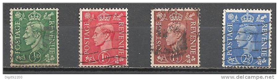 4 W Valeurs Used, Oblitérées - U. K. - GEORGE VI   * 1937/1947 - Non Classés