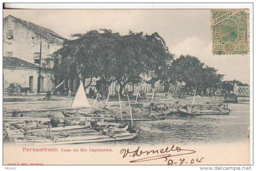 35te-Brasile-Brazil-Pernambuco-Caes Do Rio Capibaribe-Barche-Barcos-Boats-bateaux-v.1904 X Cagliari-Sardegna. - Other