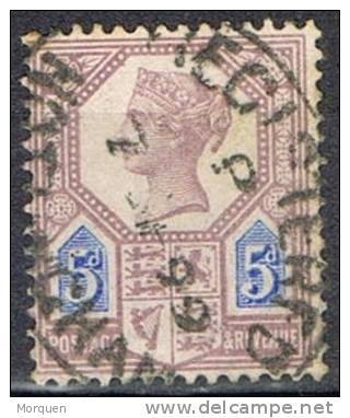 Sello 5 P. Violeta Y Azul 1887, Yvert Num 99 º - Gebraucht