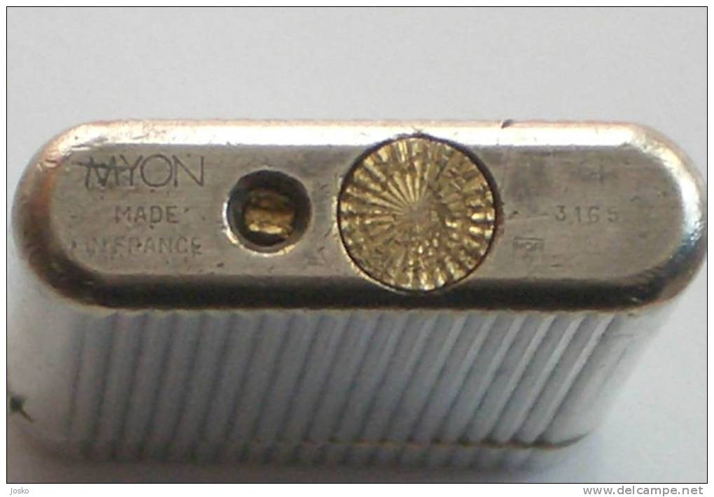 MYON ( France  - vintage cigarette gas lighter ) *  feuerzeug briquet essence lighter cigarettes lighters briquets
