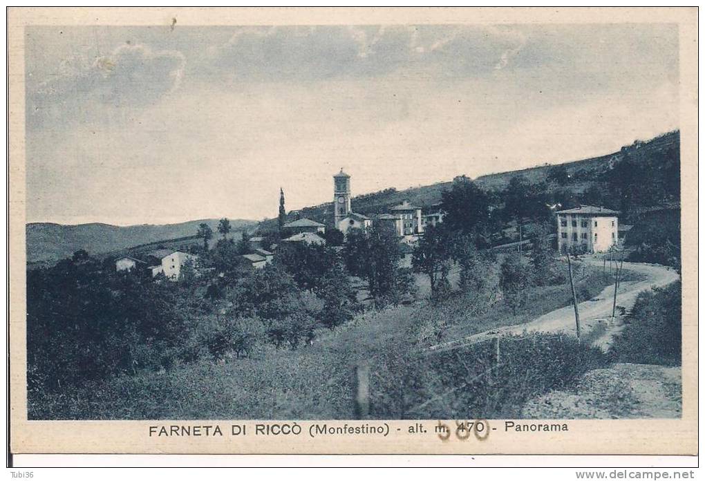 FARNETA DI RICCO' - MONFESTINO - B/N N/V - PANORAMA - FORMATO PICCOLO  9 X 14 - ED. BARBIERI - Modena