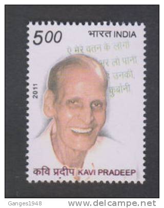 India  2011 -  5oo  KAVI PRADEEP  POET  WRITER  #  31860 S Inde Indien - Neufs