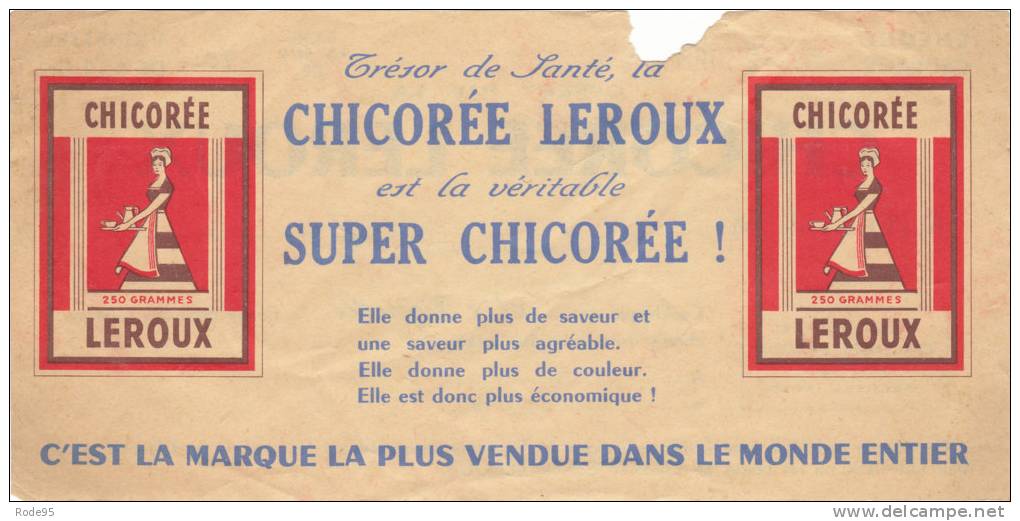 PUBLICITE CHICOREE LEROUX CHEQUE CADEAU - Altri & Non Classificati