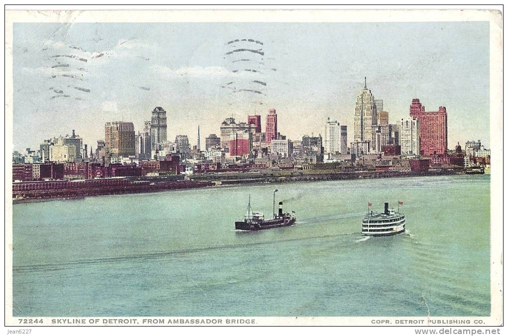 Skyline Of Detroit, From Ambassador Bridge - Detroit