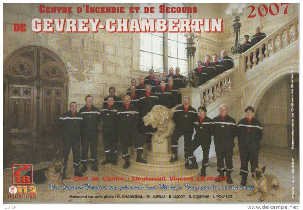 CALENDRIER DES POMPIERS DE  GEVREY CHAMBERTIN 2007 - Grand Format : 2001-...