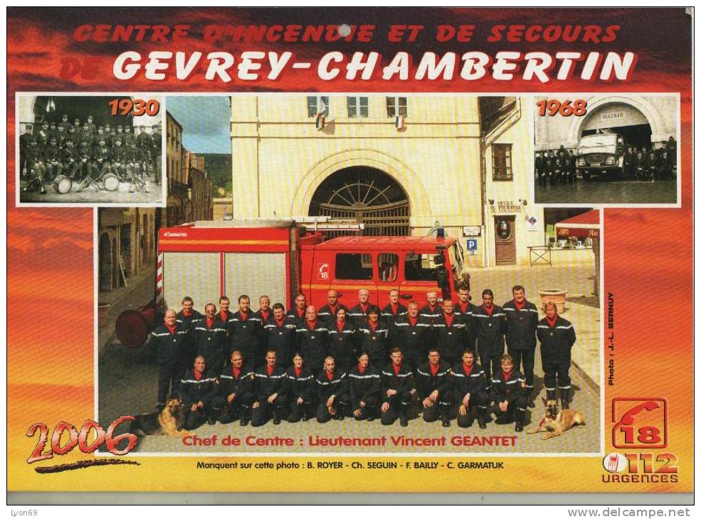 CALENDRIER DES POMPIERS DE  GEVREY CHAMBERTIN 2006 - Grand Format : 2001-...