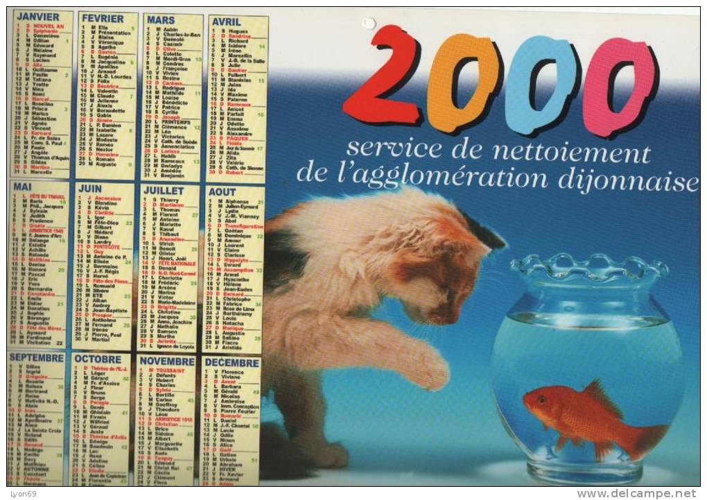 CALENDRIER DU SERVICE DE NETTOIEMENT  AGLOMERATION DIJONNAISE 2000 - Grand Format : 1991-00