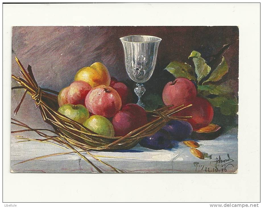 Mary Golay : Coupe De Fruits Et Verre - Avant 1900