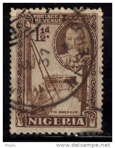Nigeria Used 1936, 11/2d KG V , Tin Dredger - Nigeria (...-1960)