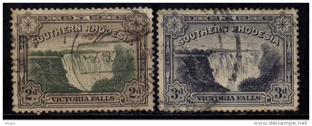 Southern Rhodesia Used 1932, Set Of , Victoria Falls, - Rhodésie Du Sud (...-1964)