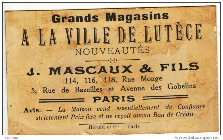 CHROMO A La Ville De Lutèce Mascaux Hérold Oiseau La Tourterelle Fidèle Comparaison Femme Maison - Otros & Sin Clasificación