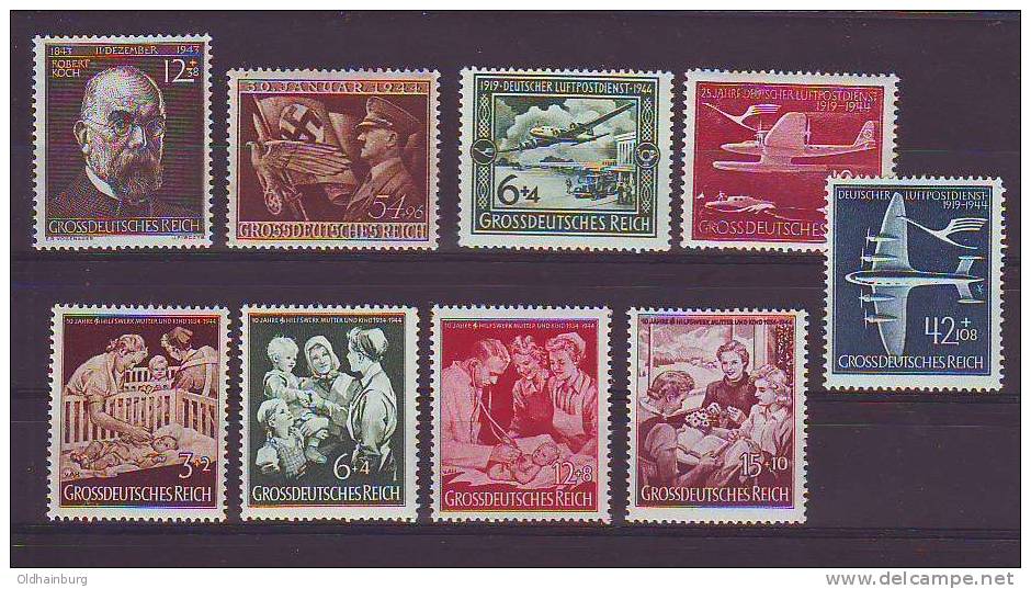 DR/ Österreich 1944, ANK 864- 872, Von Robert Koch Bis Hilfswerk Mutter/ Kind, 9 Ausgaben Postfrisch ** - Nuovi