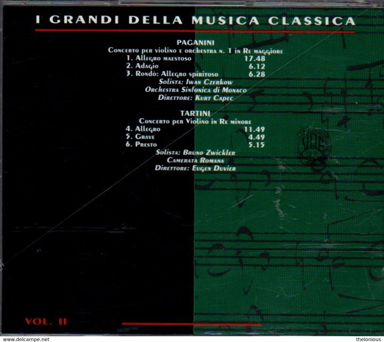 # CD: Paganini: Concerto Per Violino E Orch. N.1 - Tartini: Concerto Per Violino - Classique