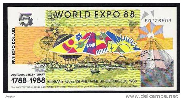 Australien 5 EXPO-DOLLAR, UNC - Landeswährung