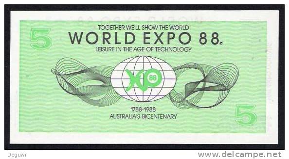 Australien 5 EXPO-DOLLAR, UNC - Landeswährung