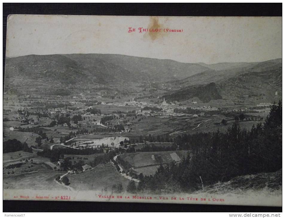 Le THILLOT (Vosges) - Vallée De La Moselle - Vue De La Tête De L'Ours - Voyagée Le 17 Janvier 1915 - Le Thillot