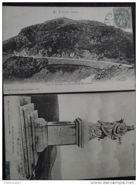 Le THILLOT (Vosges) - Lot De 2 CPA - Notre-Dame Des Neiges - Rocher Et Statue - Voyagées - Le Thillot