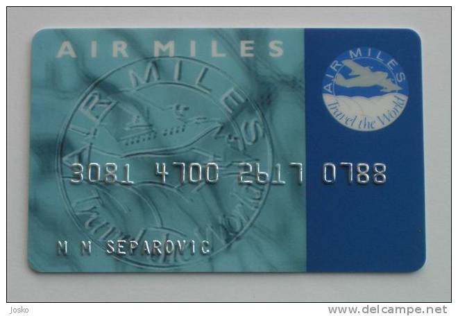 AIR MILES  - Travel The World  ( Member Card On Name ) * Carte Tarjetas Carta Scheda ( Plane , Avion ) - Sonstige & Ohne Zuordnung