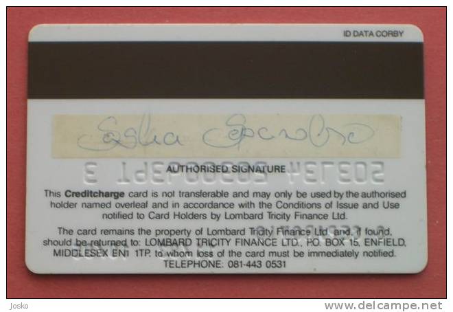 LOMBARD TRICITY FINANCE - Club Card ( England  ) Petrole Carte Tarjetas Carta Scheda - Sonstige & Ohne Zuordnung