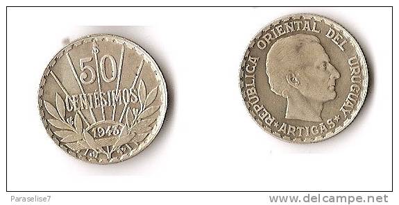 URUGUAY  50 CENTISIMOS 1943  ARGENT  SUPERBE ! - Uruguay