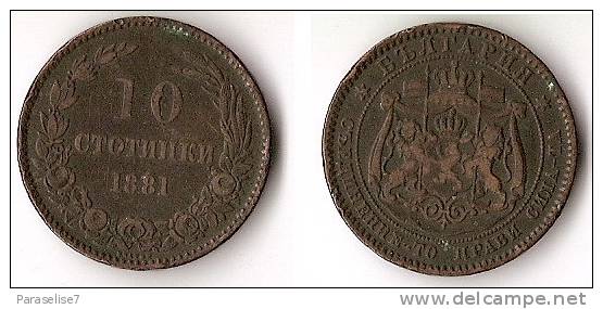 BULGARIE  10 STOTINKI 1881 - Bulgarien