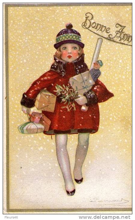 BELLE  Illustrée Signée BOMPARD - Petite Fille Aux Cadeaux . - Bompard, S.