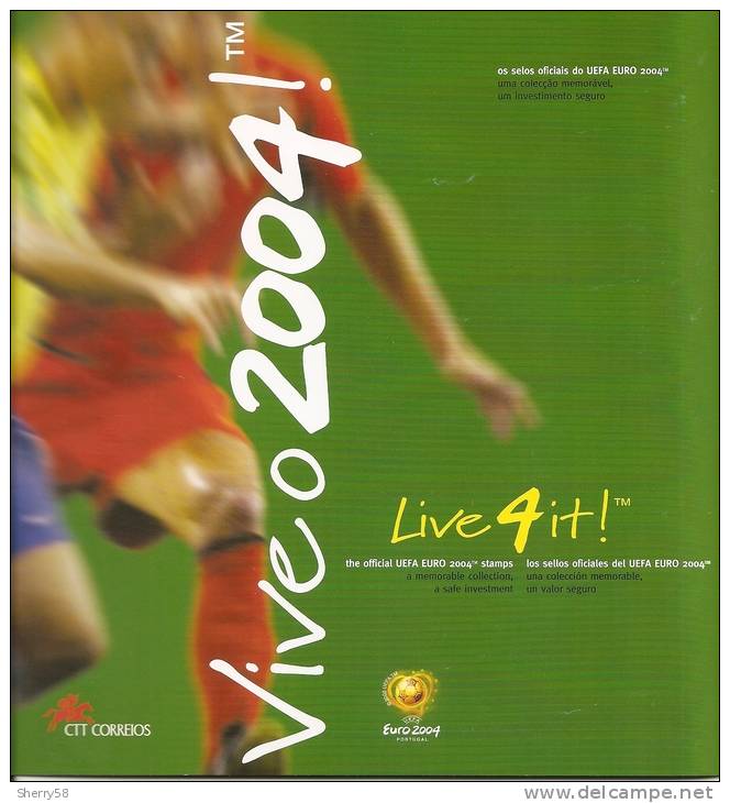 2004-LIBRO EDITADO POR CTT CORREIROS DE LOS SELLOS OFICIALES DEL UEFA EURO 2004-12 PAGINAS. VER FOTOS CON LOS SELLOS - Ungebraucht