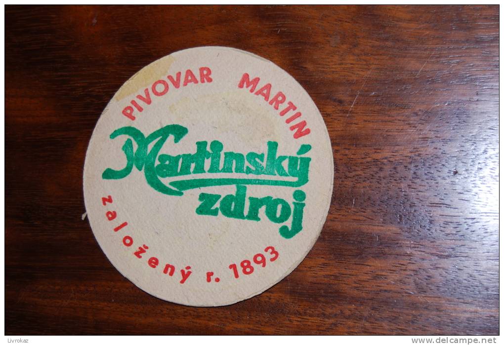 Ancien Sous-bock, Old Beermat, épais Pivovar Martin, Martinsky Zdroj Zalozeny - Sous-bocks