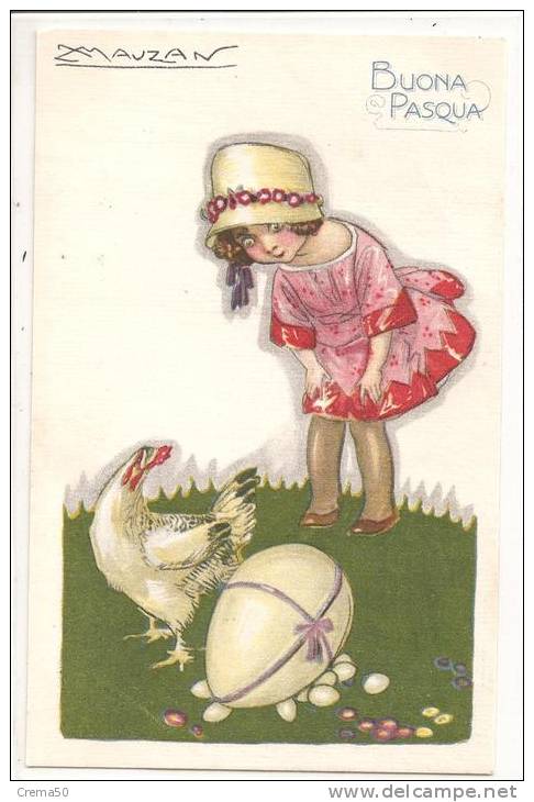 Illust - MAUZAN - Buona Pasqua - Enfant, Poule, Oeuf - Mauzan, L.A.