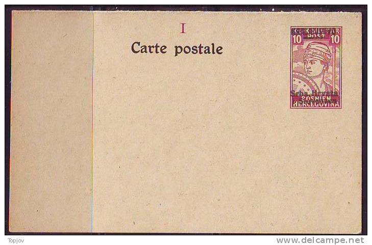 KINGDOM  S. H. S. - BOSNIA - P 5 - 10 / 10 H  - MINT  - 1918 - EXELENT - Postal Stationery