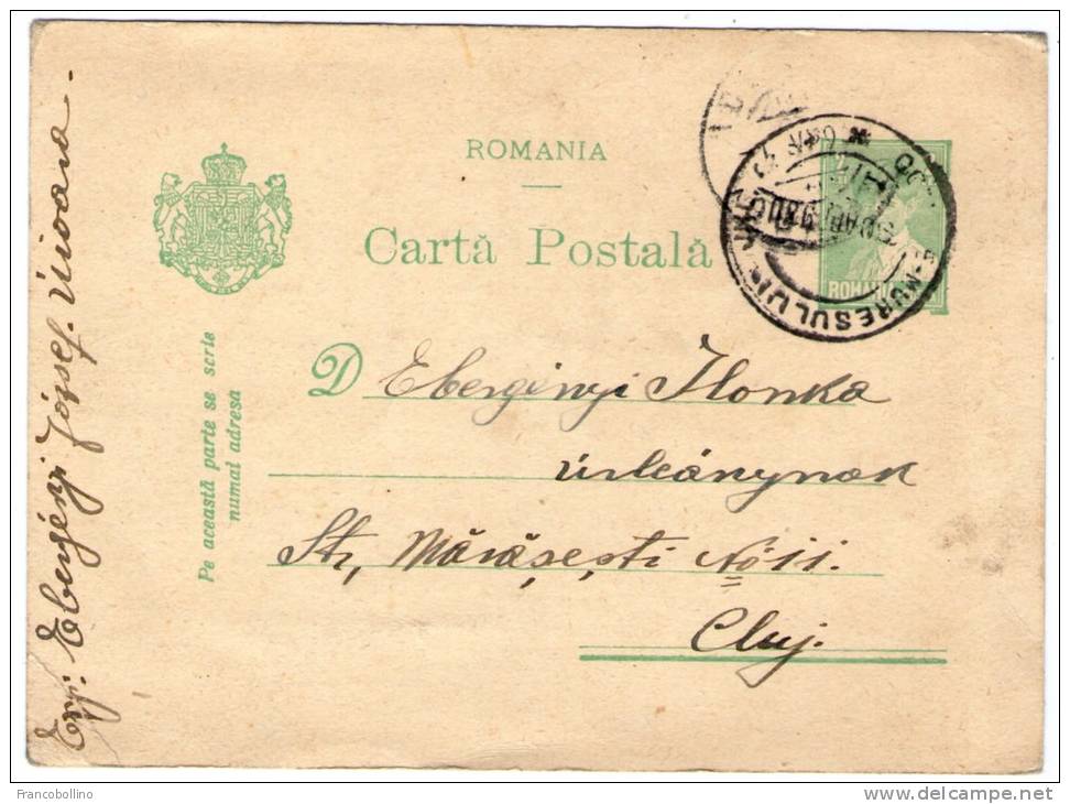 ROMANIA/ROUMANIE - POSTAL STATIONERY/ENTIER 1930 - Romania