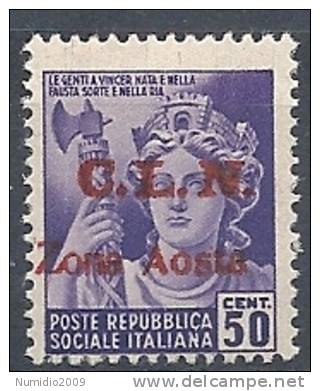 1944 EMISSIONI LOCALI AOSTA 50 CENT MNH ** - RR9632 - Local And Autonomous Issues