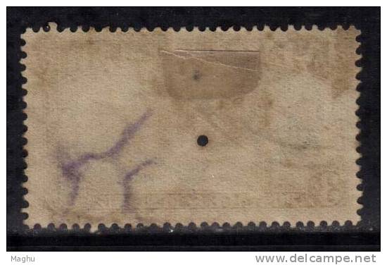 New Zealand Used 1935, 3/-s Mt. Egmont,  W43, ( Cond., Hole In Center, As Scan), - Used Stamps