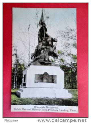 Tennessee > CCivil War -- Shiloh Park --Pittsburg Landing- Wisconsin Monument  Ca 1910  - ---   -------  ---ref 381 - Other & Unclassified