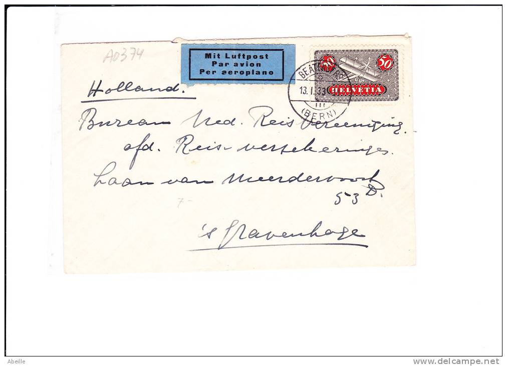 A0/374  LETTRE 1933 POUR P.B. - Oblitérés