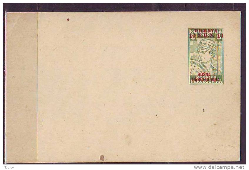 KINGDOM S. H. S. - BOSNIA - P 9  - 20 H  -  MINT  - 1918 - EXELENT - Postal Stationery