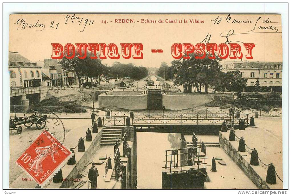 PENICHE - ECLUSES Sur Le Canal De Nantes à Brest - Batellier - Batellerie - Marinier - Ecluse Sur La Vilaine - Dos Scané - Hausboote