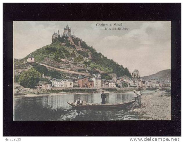 Cochem A.mosel Blick Auf Die Burg édit.joseph Lenz Couleur , Animée Bateau Du Passeur ? - Cochem