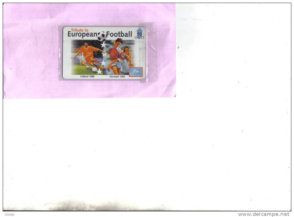 Gibraltar-gib-53-a Tribute To European Foot-ball(606l)-mint Card(50units)-tirage-5.000+1 Card Prepiad Free - Gibraltar