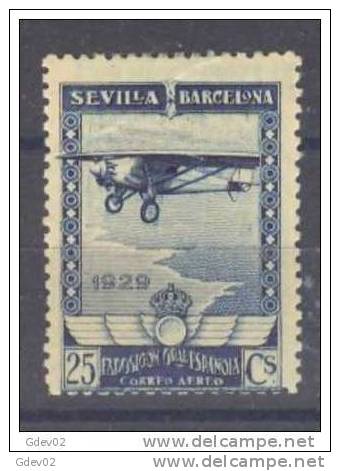 ES450-LA399TTOA.Espagne .Spain.EXPO.SEVILLA-BARCE LONA  .AEREO.1929.(Ed  450*) Con Charnela.BONITO - Otros (Aire)