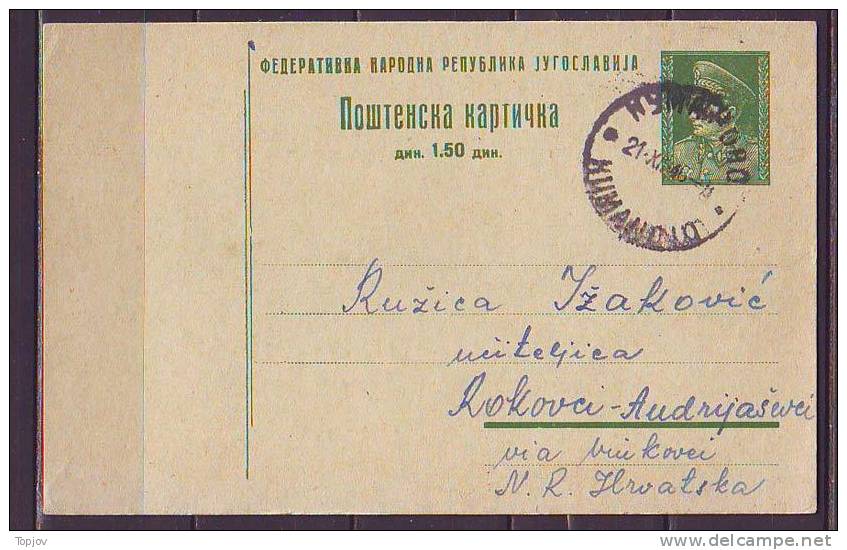 YUGOSLAVIA - JUGOSLAVIJA   -   TITO  1.50 DIN - P 109 - MAKEDONIA  - 1949 - Postwaardestukken