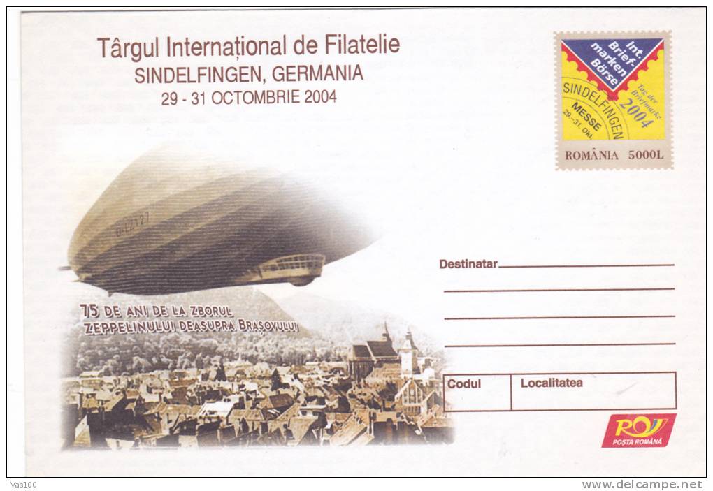 ROMANIA Stationery Cover,entier Postal 2004 ZEPPELINS LZ-127,unused. - Zeppelins