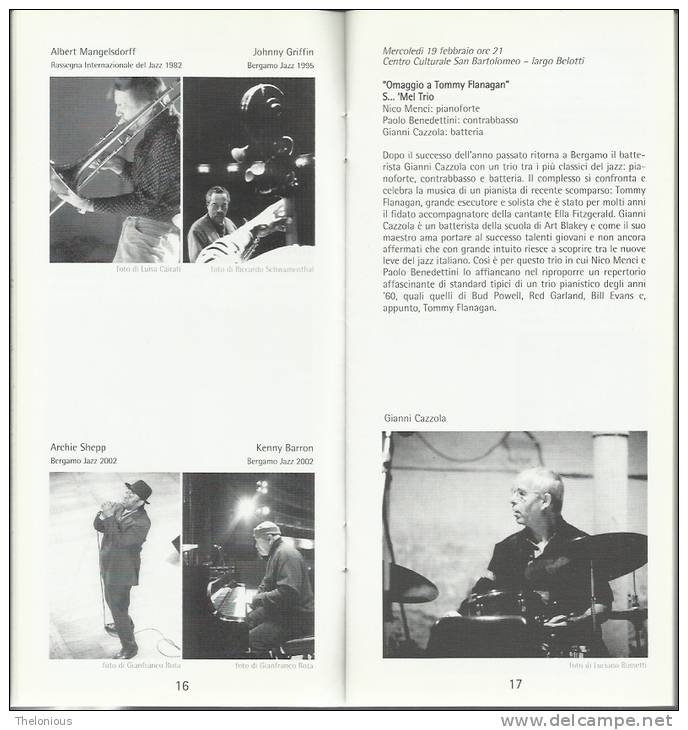 # Bergamo Jazz 2003 - Opuscolo - Brochure - 44 Pagine Con Fotografie In Bianco E Nero - Música