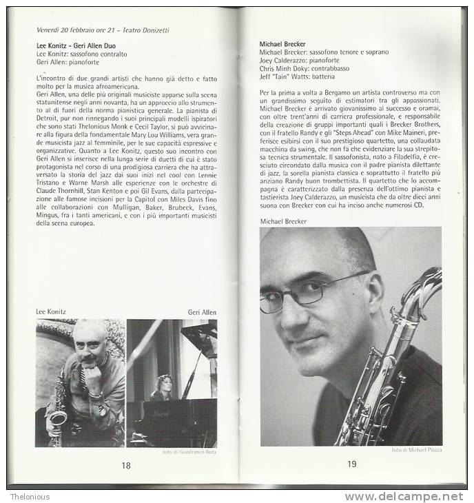 # Bergamo Jazz 2004 - Opuscolo - Brochure - 44 Pagine Con Fotografie In Bianco E Nero - Musica