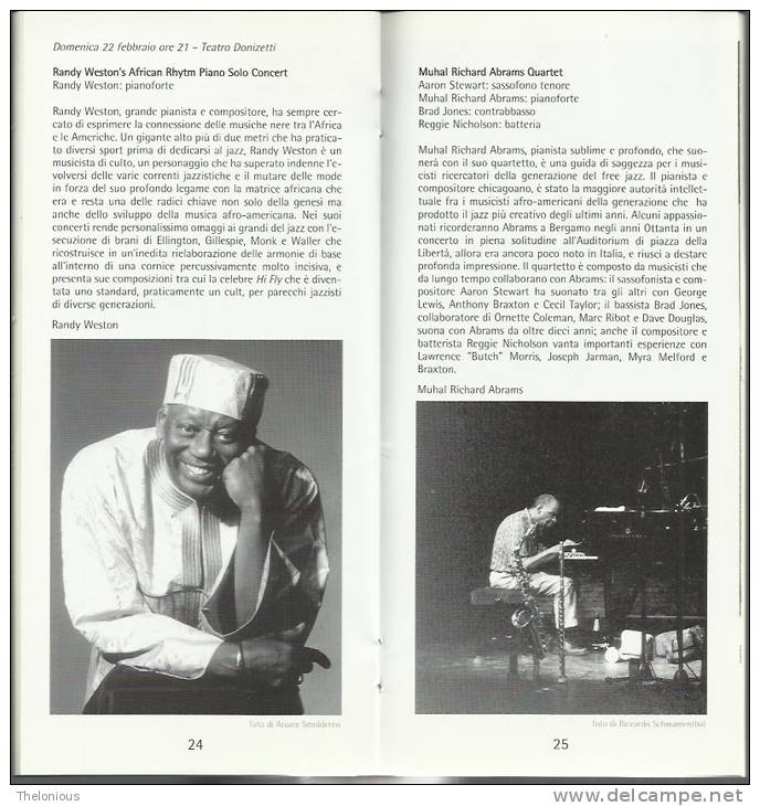 # Bergamo Jazz 2004 - Opuscolo - Brochure - 44 Pagine Con Fotografie In Bianco E Nero - Musica