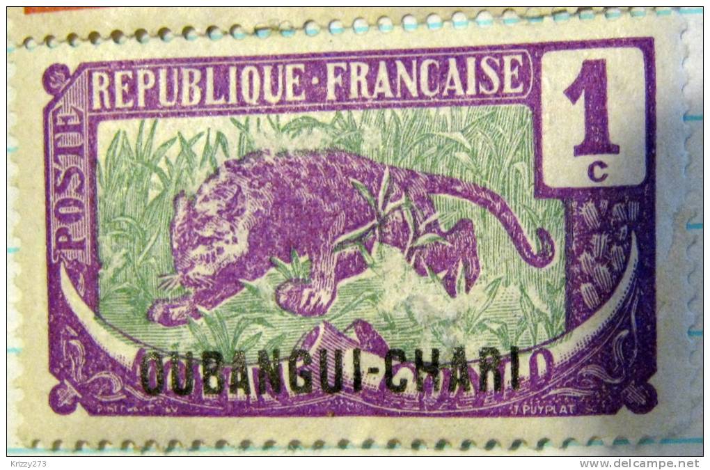 Ubangui Big Cat 1c - Mint Hinged - Other & Unclassified