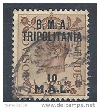 1948 OCC. INGLESE TRIPOLITANIA USATO BMA 10 MAL - RR9662 - Tripolitania