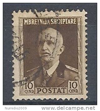 1939 ALBANIA USATO EFFIGIE  10 Q - RR9663-3 - Albania